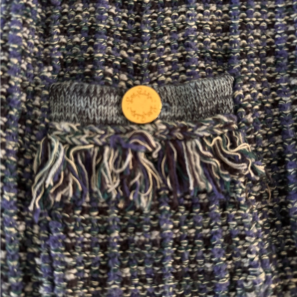 Lilly Pulitzer Simora Cardigan Oyster Bay Navy In Exotic Tweed Size Small - Picture 9 of 10